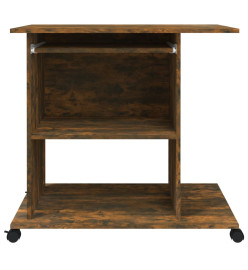 Bureau d'ordinateur Chêne fumé 80x50x75 cm Bois d'ingénierie