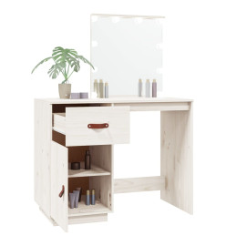 Coiffeuse avec LED Blanc 95x50x133,5 cm Bois de pin massif