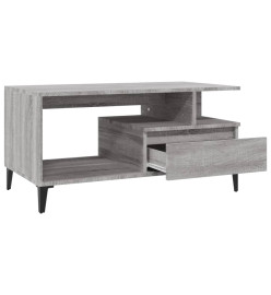 Table basse Sonoma gris 90x49x45 cm Bois d'ingénierie