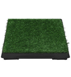 Tapis pour animaux 2 pcs avec plateau et gazon artificiel Vert