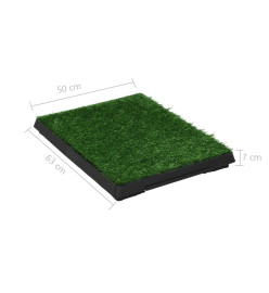 Tapis pour animaux 2 pcs avec plateau et gazon artificiel Vert