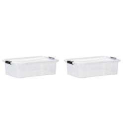 Boîtes de rangement avec couvercles 2 pcs Transparent 7 L