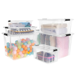 Boîtes de rangement avec couvercles 2 pcs Transparent 7 L