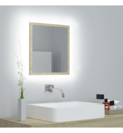 Miroir LED de salle de bain Chêne sonoma 40x8,5x37 cm Acrylique