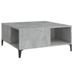 Table basse gris béton 80x80x36,5 cm bois d'ingénierie