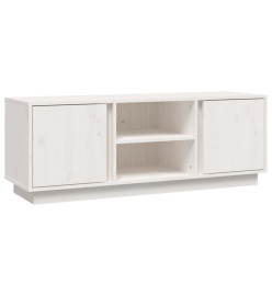 Meuble TV Blanc 110x35x40,5 cm Bois de pin massif