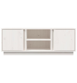 Meuble TV Blanc 110x35x40,5 cm Bois de pin massif