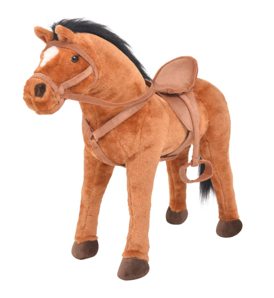 Jouet en peluche Cheval Marron