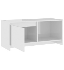 Meuble TV Blanc brillant 90x35x40 cm Aggloméré