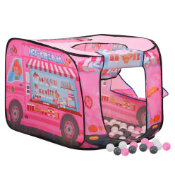 Tente de jeu pour enfants avec 250 balles Rose 70x112x70 cm