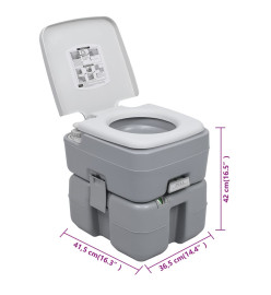 Toilette portable de camping Gris 20+10 L