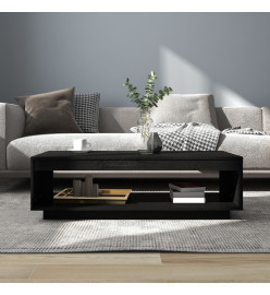 Table basse Noir 110x50x33,5 cm Bois de pin massif