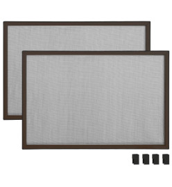 Moustiquaire extensible pour fenêtres Marron (75-143)x50 cm