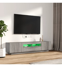 Ensemble de meubles TV avec lumières LED 2 pcs Sonoma gris