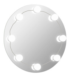 Miroir mural avec lampes LED Rond Verre