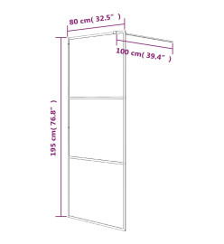 Paroi de douche Noir 80x195 cm Verre ESG dépoli