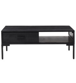 Table basse Noir 90x50x35 cm Bois de pin massif