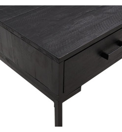 Table basse Noir 90x50x35 cm Bois de pin massif