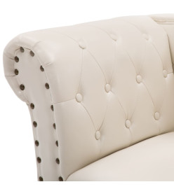 Chaise longue Blanc crème Similicuir