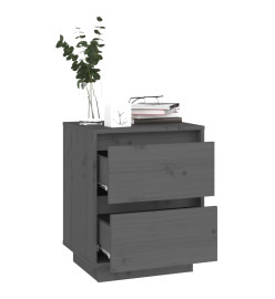 Tables de chevet 2 pcs Gris 40x35x50 cm Bois de pin solide