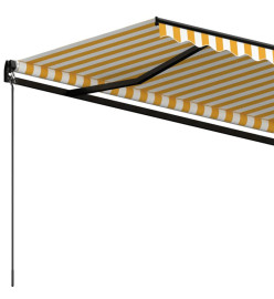 Auvent manuel rétractable 350x250 cm Jaune et blanc
