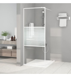 Paroi de douche Blanc 80x195 cm Verre ESG transparent