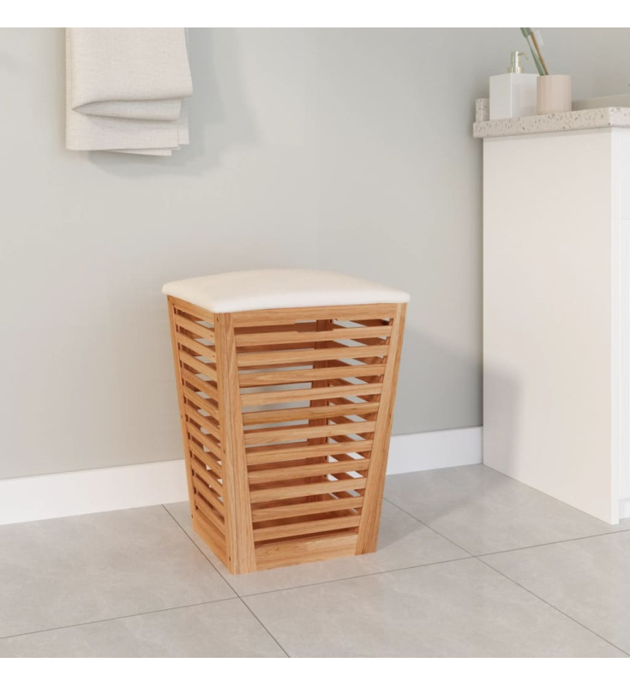 Tabouret de salle de bain 40,5x40,5x56 cm Bois massif de noyer