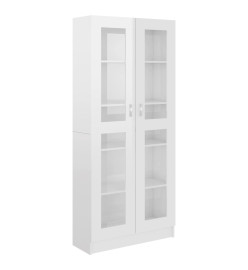 Armoire à vitrine Blanc brillant 82,5x30,5x185,5 cm Aggloméré
