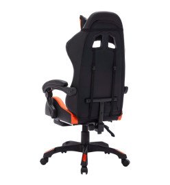 Fauteuil de jeux vidéo avec LED RVB Orange et noir Similicuir