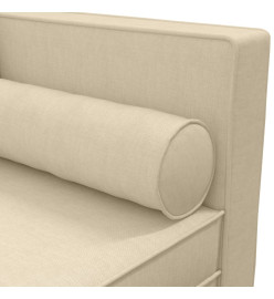 Chaise longue avec coussins et traversin crème tissu