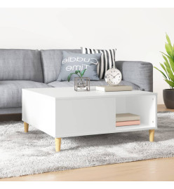 Table basse blanc 80x80x36,5 cm bois d'ingénierie
