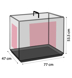 FLAMINGO Cage en fil métallique avec porte coulissante 77x47x53,5 cm