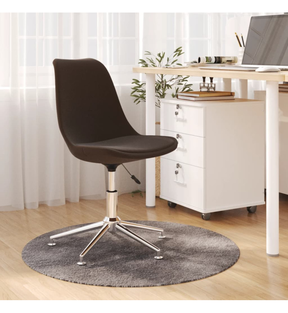 Chaise pivotante de bureau Marron foncé Tissu