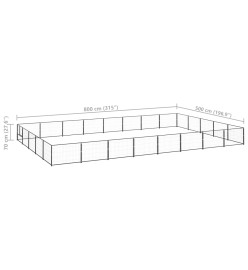 Chenil Noir 40 m² Acier