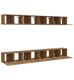 Meubles TV 8 pcs Chêne fumé 60x30x30 cm Bois d'ingénierie