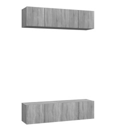 Meubles TV muraux 4pcs Sonoma gris 60x30x30cm Bois d'ingénierie