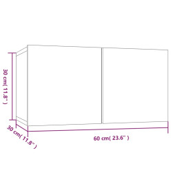 Meubles TV muraux 4pcs Sonoma gris 60x30x30cm Bois d'ingénierie