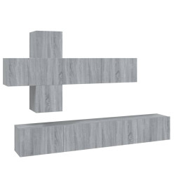 Ensemble de meubles TV 7 pcs Sonoma gris Bois d'ingénierie