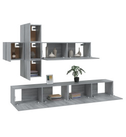 Ensemble de meubles TV 7 pcs Sonoma gris Bois d'ingénierie