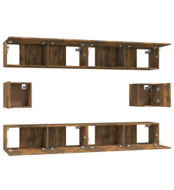 Ensemble de meubles TV 6 pcs Chêne fumé Bois d'ingénierie