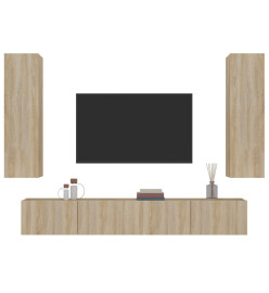 Ensemble de meubles TV 4 pcs Chêne sonoma Bois d'ingénierie