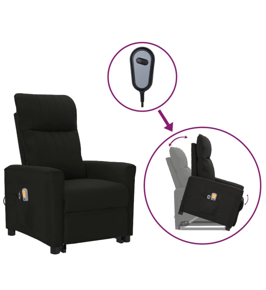 Fauteuil de massage Noir Tissu