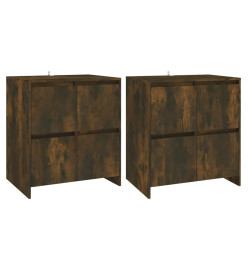 Buffets 2 pcs Chêne fumé 70x41x75 cm Aggloméré