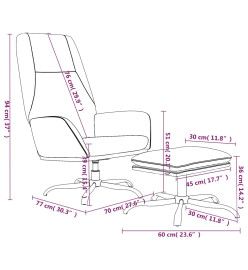 Chaise de relaxation avec tabouret Taupe Tissu microfibre