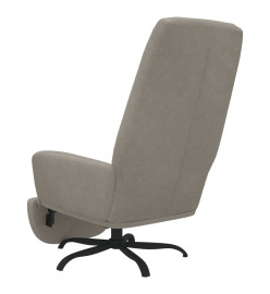 Chaise de relaxation avec repose-pied Gris clair Velours