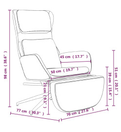 Chaise de relaxation et repose-pied Marron brillant Similicuir