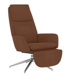 Chaise de relaxation avec repose-pied Marron Tissu microfibre