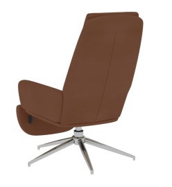 Chaise de relaxation avec repose-pied Marron Tissu microfibre