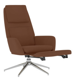 Chaise de relaxation avec repose-pied Marron Tissu microfibre