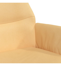 Chaise de relaxation avec repose-pied Crème Tissu microfibre